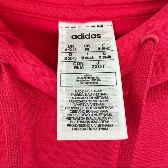 NWOT Adidas Hoodie Coral Red Size Medium - Picture 5 of 7